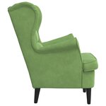 vidaXL Fauteuil vert clair velours