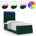 vidaXL Cadre de lit ottoman avec matelas vert foncé 90x200 cm velours