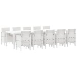 vidaXL Ensemble de salle à manger pour jardin 11 pc Blanc et Taupe