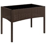 Salon de jardin meuble d'extérieur ensemble de mobilier 4 pièces avec coussins marron résine tressée 02_0016158