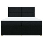 vidaXL Sommier à lattes de lit avec matelas Noir 200x200 cm Tissu