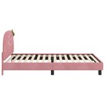 vidaXL Cadre de lit pour enfants avec tête de lit Rose 90 x 190 cm