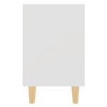 vidaXL Tables de chevet avec pieds en bois 2 Pièces Blanc 40x30x50 cm