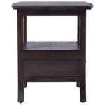 vidaXL Table de chevet Noir clair 40x40x45 cm Bois massif d'acajou