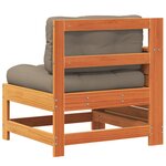 vidaXL Canapé de jardin accoudoir coussins cire marron bois pin massif