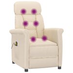 vidaXL Fauteuil de massage Beige Tissu microfibre
