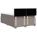 vidaXL Sommier à lattes de lit avec matelas Taupe 140x190 cm Tissu