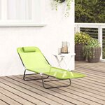 vidaXL Chaise longue pliante Vert 182 x 55 x 85 5 cm Textilène