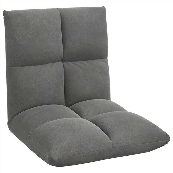 vidaXL Fauteuil de sol ajustable Gris foncé Velours