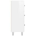 vidaXL Buffet Blanc brillant 34 5x34x90 cm Bois d'ingénierie