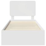 vidaXL Cadre de lit avec tiroir Blanc 90 x 190 cm Bois d'ingénierie