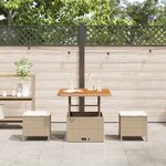 vidaXL Ensemble de salle à manger pour jardin Beige polyrotin