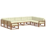 vidaXL Ensemble de canapés d'extérieur 9 pc Naturel et Crème