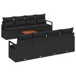 vidaXL Ensemble de Canapé de Jardin Modulaire 9 Pièces Noir Standard