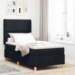 vidaXL Lit à Ressorts avec matelas Noir 90 x 190 cm tissu