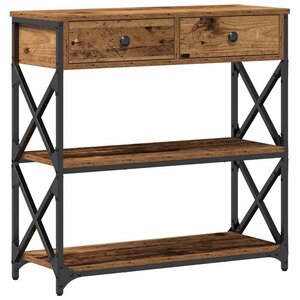 vidaXL Table Console avec tiroir Bois ancien 75 x 28 x 75 cm