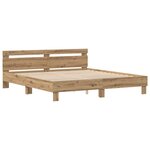 vidaXL Cadre de lit chêne artisanal 200 x 200 cm Bois d'ingénierie