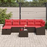 vidaXL Ensemble de Canapés avec coussin avec stockage 8 Pièces polyrotin