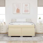 vidaXL Cadre de lit Crème 160 x 200 cm tissu