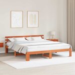 vidaXL Cadre de lit Marron 200 x 200 cm Bois de pin massif