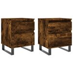 vidaXL Tables de chevet 2 Pièces chêne fumé 40x35x50 cm bois ingénierie