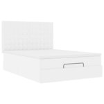 VidaXL Cadre de lit ottoman avec matelas blanc 140x190 cm similicuir