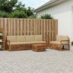 vidaXL Ensemble de canapés d'extérieur 7 Pièces Naturel et Beige