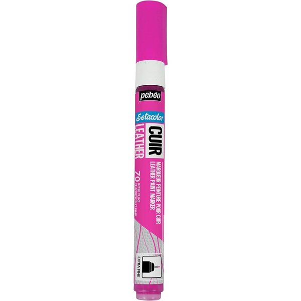 Marqueur Acrylique Setacolor Spécial Cuir Mat Satiné Extra Fine Rose Fluo PÉBÉO