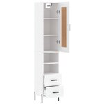 vidaXL Buffet haut Blanc 34 5x34x180 cm Bois d'ingénierie