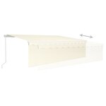vidaXL Auvent rétractable manuel avec store et LED 5x3 m Crème