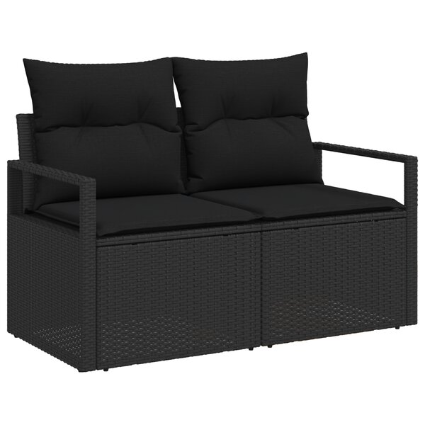 Ensemble de Canapé de Jardin 6 Pièces avec Coussins Beige Poly Rotin