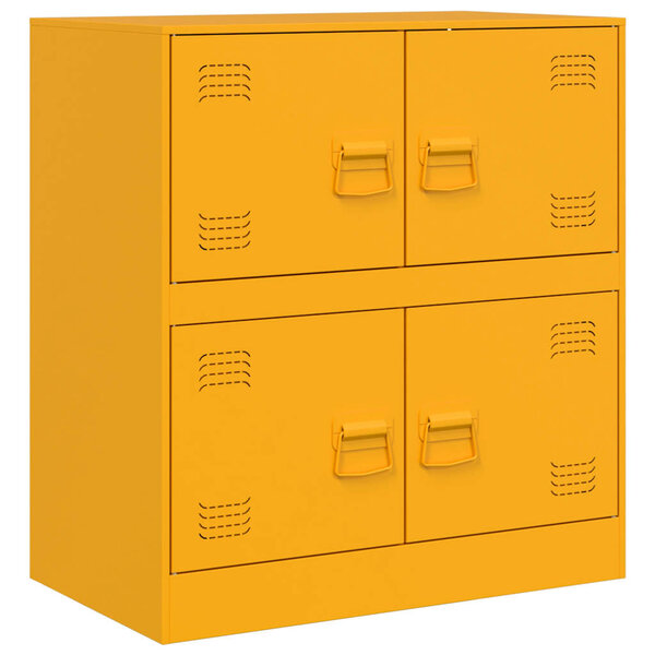 vidaXL Buffet jaune moutarde 67x39x73 cm acier