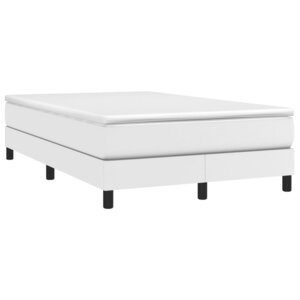vidaXL Sommier à lattes de lit avec matelas blanc 120x190cm similicuir