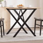 vidaXL Table à manger cadre en X 90x90x75 cm bois de pin massif acier