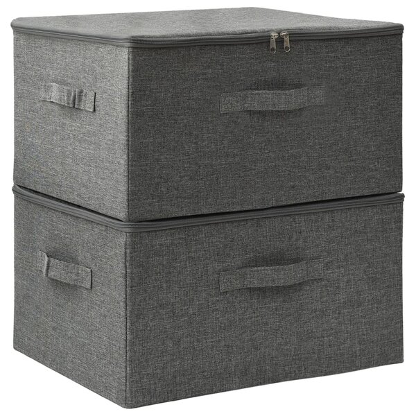 vidaXL Boîtes de rangement 2 Pièces Tissu 43x34x23 cm Anthracite