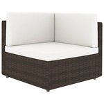 vidaXL Salon de jardin 6 Pièces avec coussins Marron Résine tressée