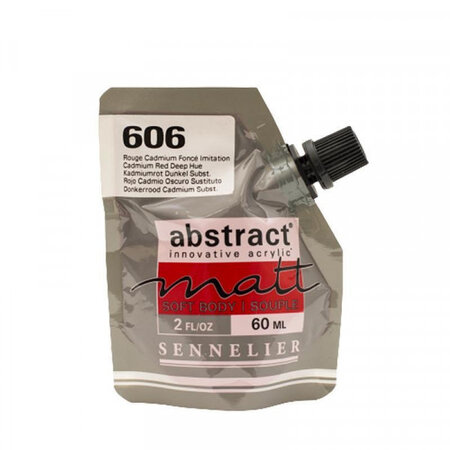 Peinture acrylique abstract matt - rouge cadmium foncé - sachet 60ml - sennelier