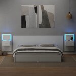 vidaXL Tête de lit avec armoires blanc 240 cm bois d'ingénierie