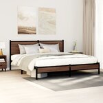 vidaXL Cadre de lit en métal sans matelas chêne marron 183x213 cm