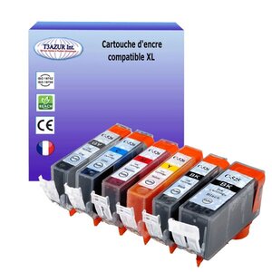 6 Cartouches compatibles avec Canon Pixma MG6150, MG6250, MG8150, MG8250 remplace Canon PGI-525, CLI-526 XL  - T3AZUR
