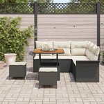 vidaXL Ensemble de canapé de jardin 8 Pièces Noir polyrotin