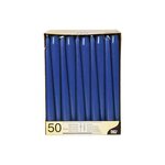 pack 50 Bougies pour Chandelier Diam 22 mm x 25 cm Bleu foncé PAPSTAR