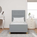 vidaXL Cadre de lit avec tête de lit Gris clair 80 x 200 cm tissu