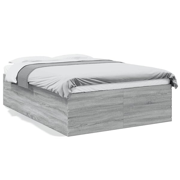 vidaXL Cadre de lit sans matelas sonoma gris 120x200 cm