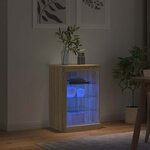 vidaXL Buffet avec lumières LED chêne sonoma 41x37x67 cm