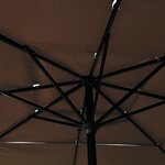 vidaXL Parasol de jardin à 3 niveaux avec mât en aluminium taupe