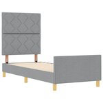 vidaXL Cadre de lit avec tête de lit Gris clair 80 x 200 cm tissu