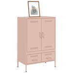 vidaXL Buffet haut rose 68x39x101 5 cm acier