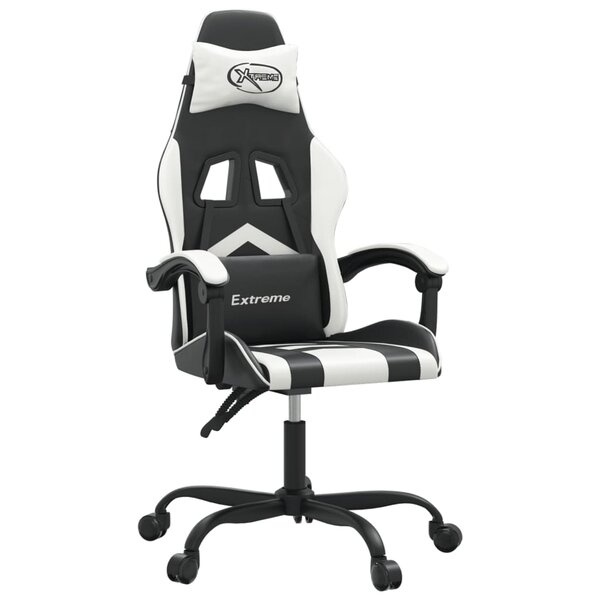 vidaXL Chaise de jeu Noir et blanc Similicuir