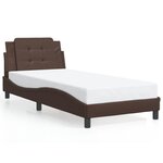 vidaXL Cadre de lit avec LED sans matelas marron 100x200 cm
